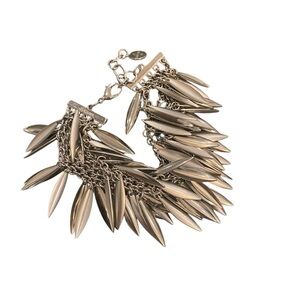Graziano Silver Toned Tassel Chain Bracelet